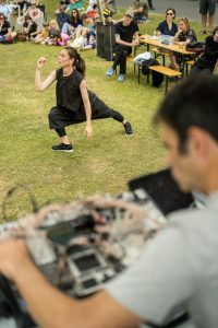 Angie Smalis and Jürgen Simpson. Light Moves Festival presents Spiral at Carlow Arts Festival 2023, photo credit Marcin Lewandowski.