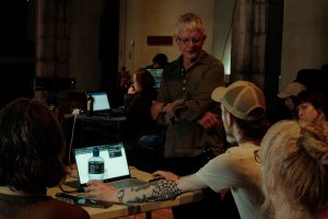 Real-time interactivity, sound & visuals with Andrew Quinn. Image credit Lucy Dawson.